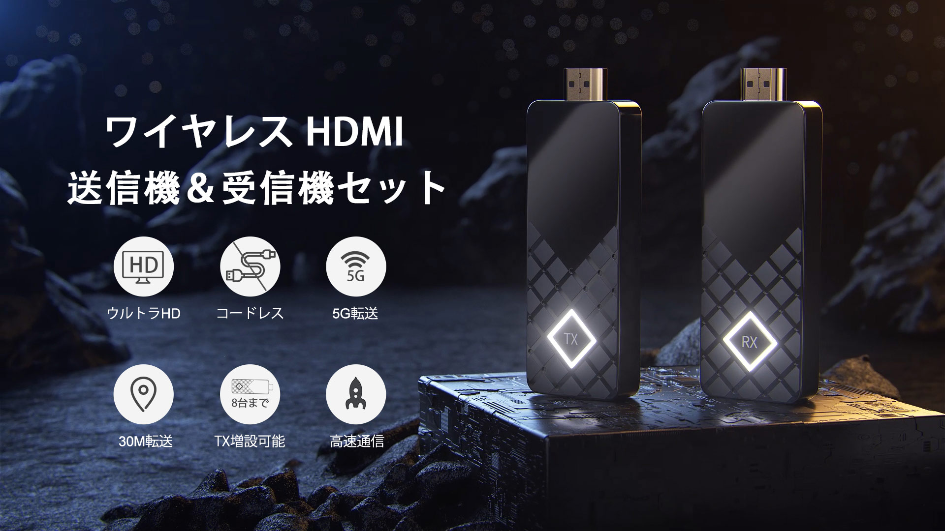Amazon | AIMIBO ワイヤレスhdmi 小型 hdmi 無線化 送受信機セット