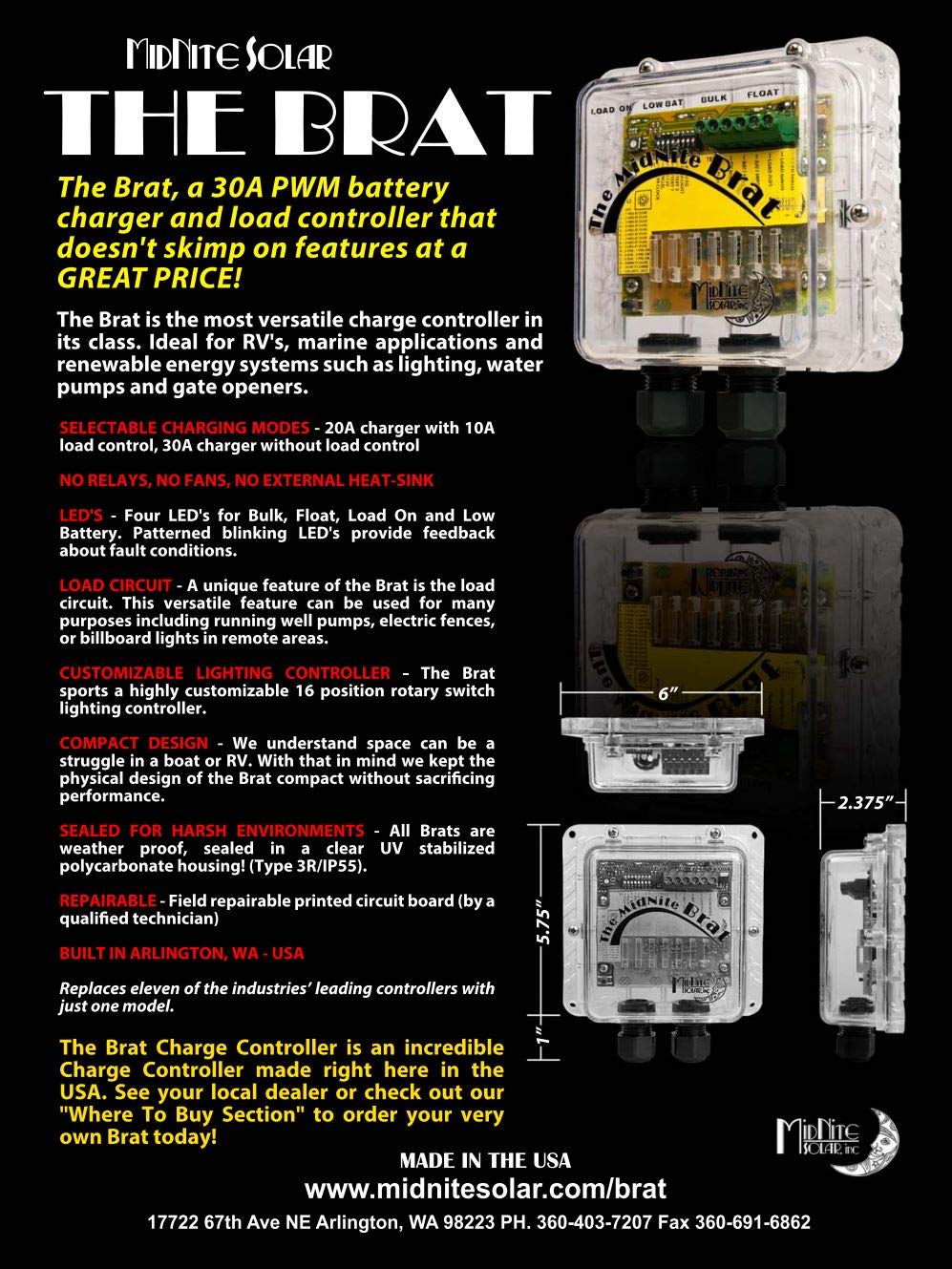 MidNite Solar MNBRAT Brat Charge Controller