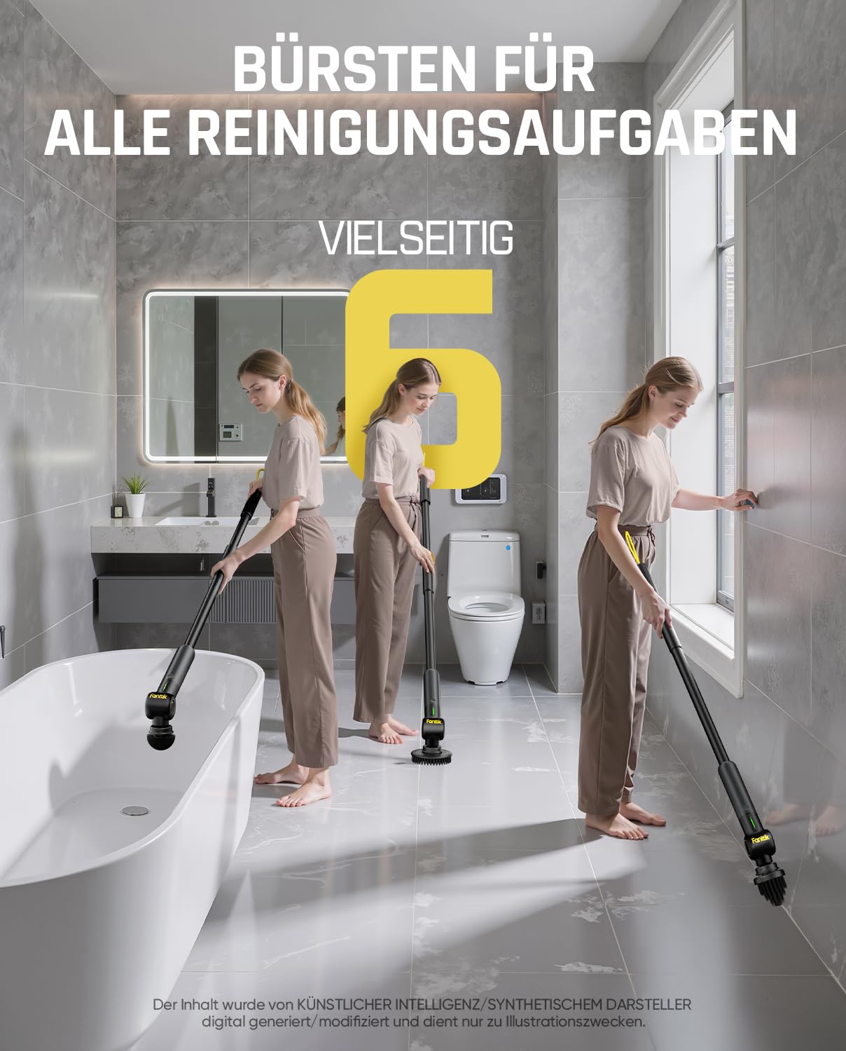 Fanttik G9 Pro Elektrische Reinigungsbürste & 3er-Set Ersatzbürstenköpfe