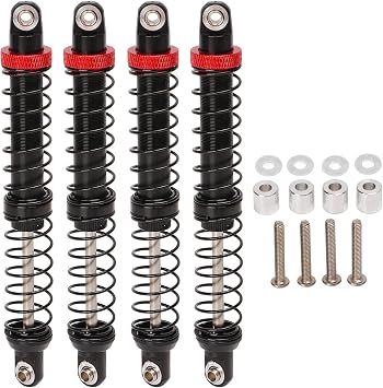 4PCS RC Shock Absorber, Universal CNC Machined Aluminum Alloy Suspension Damper with Dual Spring Design for 1/10 RC Crawler Axial SCX10 CC01 TRX4 120mm