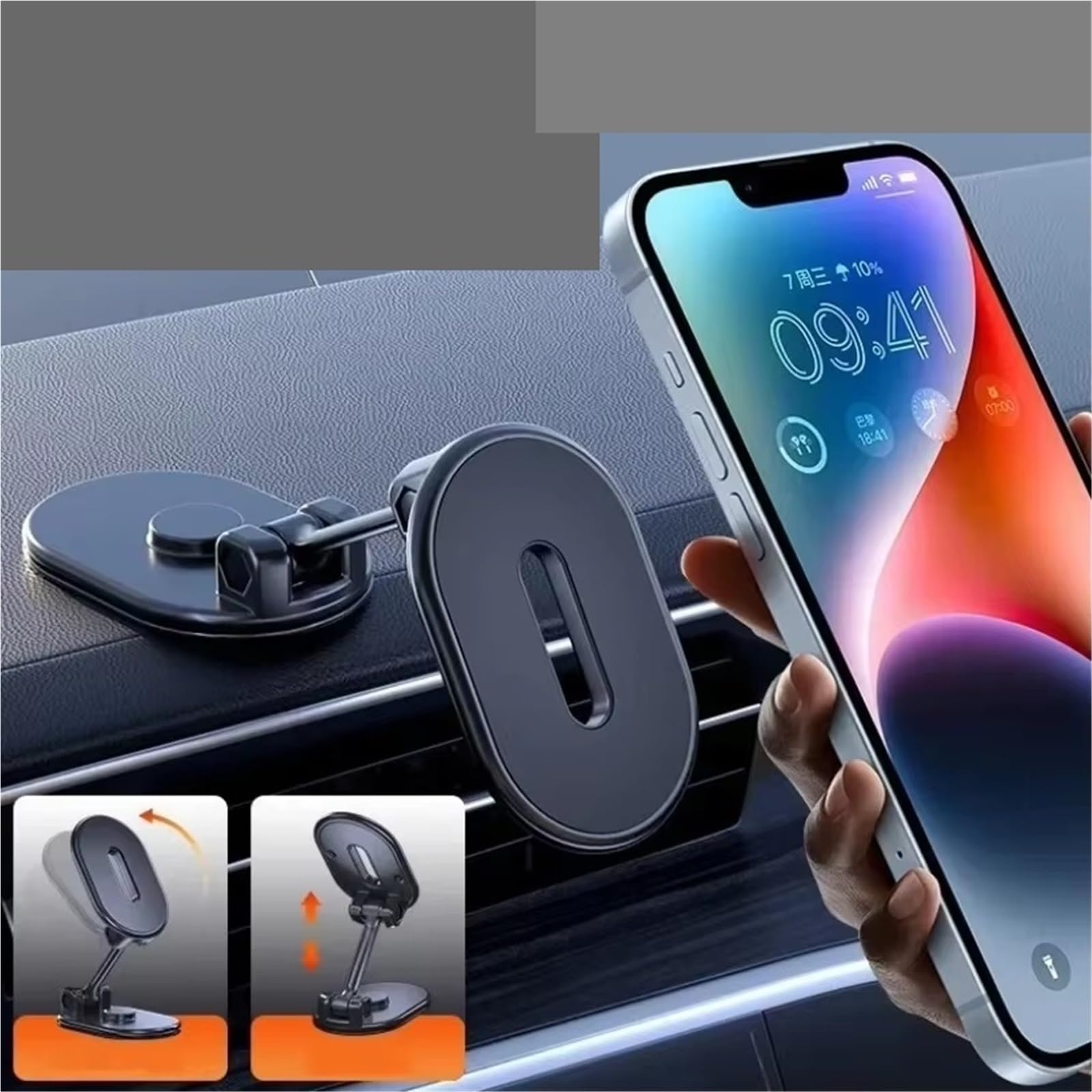 Per Iphone Universale 1080 Rotazione Telefono Supporto Magnete Smartphone Supporto Pieghevole Cellulare Staffa In Auto Supporto Telefono Auto