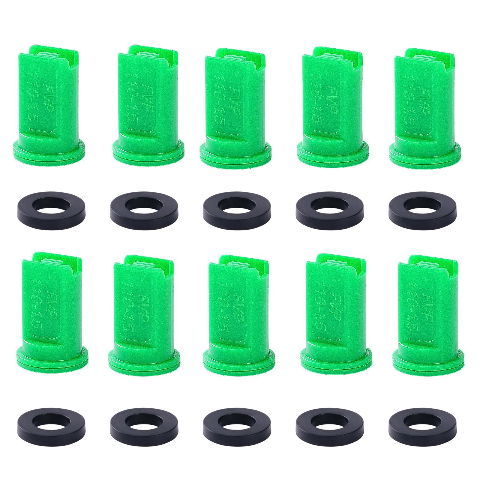 10 Packs - Air Induction XR Flat Spray Tips 110 ° for TeeJet AIX R series Spray Head, AIX R110015-VP 110 ° 0.15 GPM@40 PSI (Green)