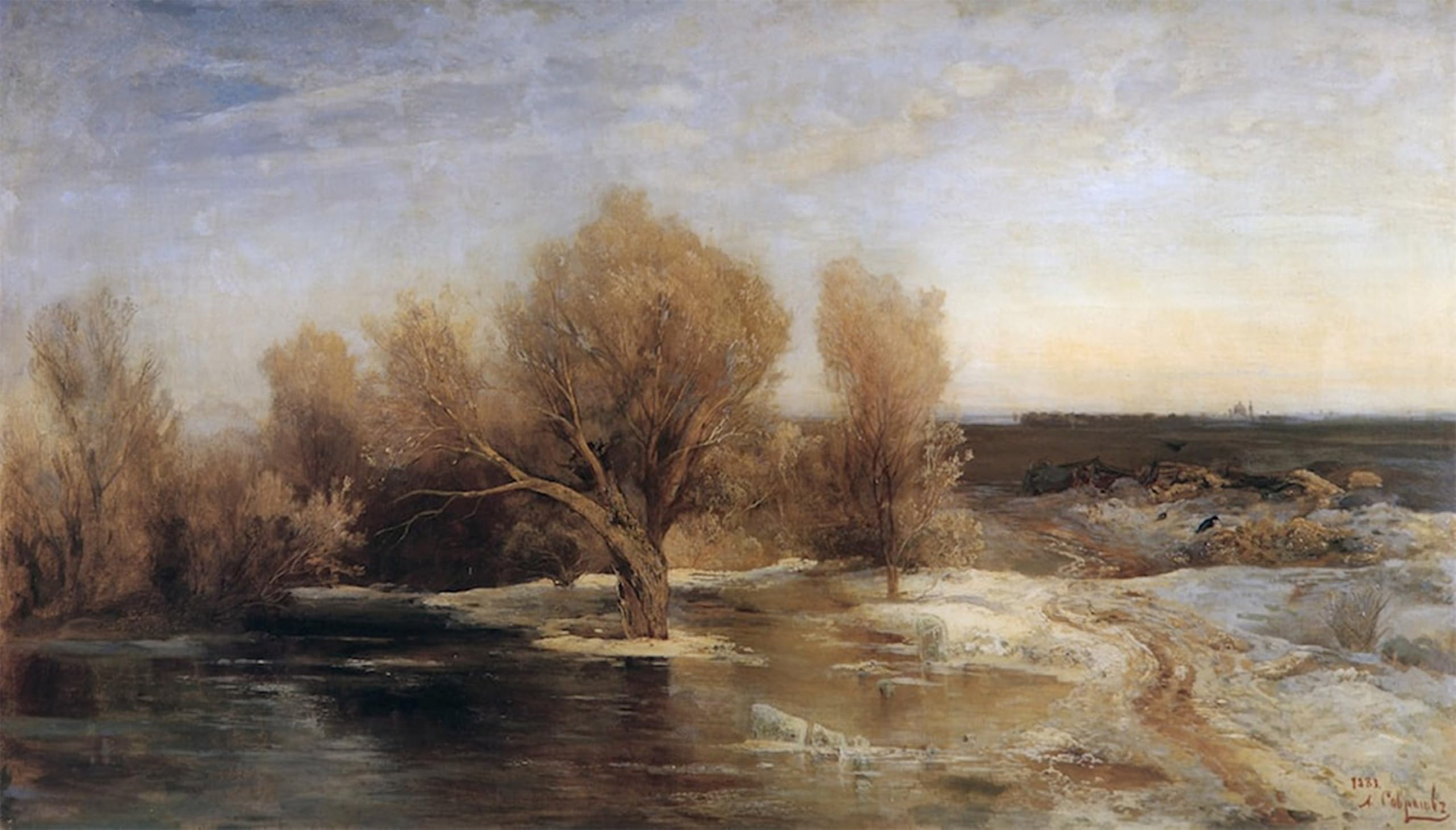 RZHRHJES Vintage Wall Art Picture on Canvas Wall Art Poster Spring Aleksey Savrasov Canvas Poster for Home Decor 60x90cm
