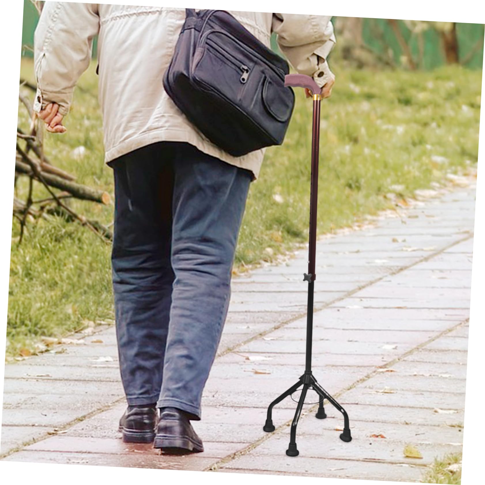 Bastone Alluminio in Gambe di Lega Regolabile Passeggio | Impugnatura in Plastica e Gomma Antiscivolo, Struttura Smontabile, per Trekking e Hiking, Supporto Stabile