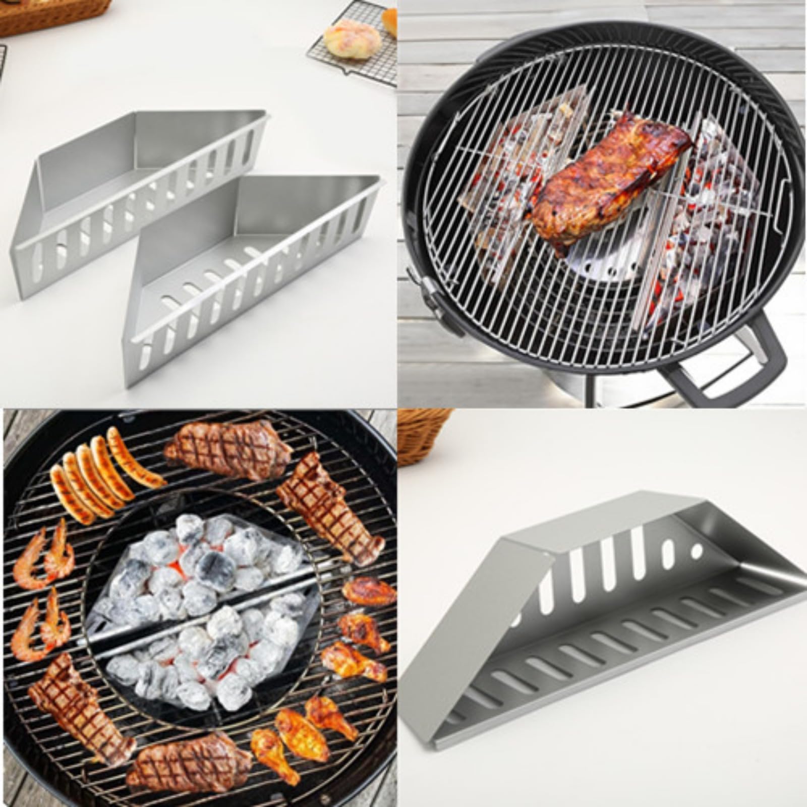 Generico Cestino per Carbone per Barbecue da 2 Pezzi Cestino per Grigliata di gamberetti Contenitore per Carbone Porta-Carburante per Barbecue Accessori Pesanti per portabricchette