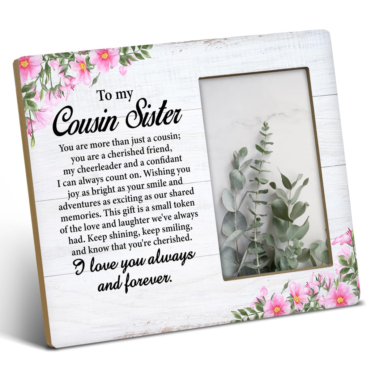 Cadre photo en bois 10x15 pour cadeau personnalisé de Noel
