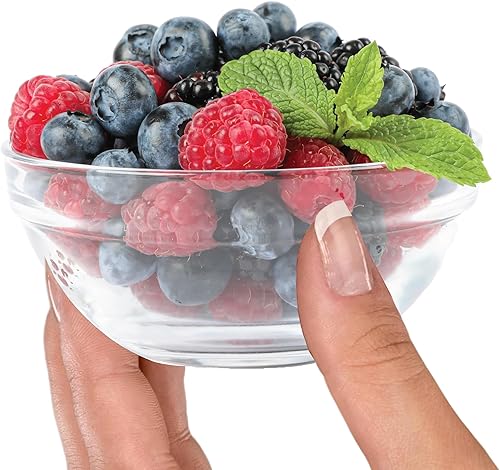 Countables - Juego de 8 cuencos de vidrio apilables para cocinar, mezclar, medir y preparar la cocina, aptos para lavavajillas (3.5 pulgadas, 5