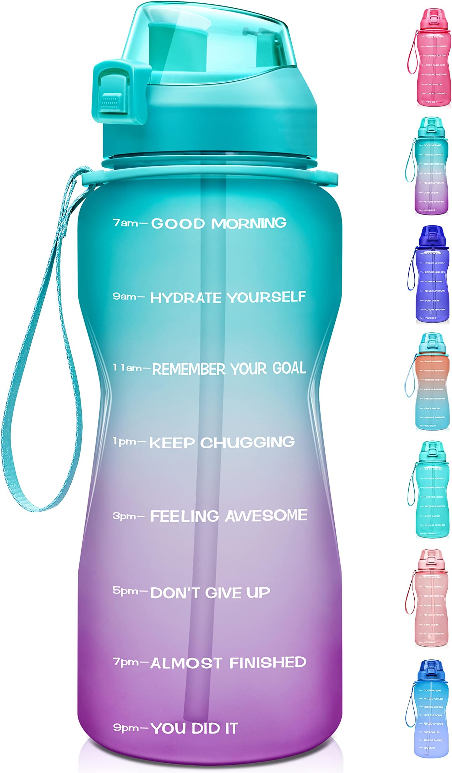 45 oz Hydration Water Bottle With a Straw and Daily Water