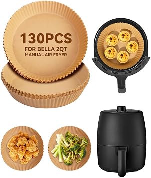 130PCs Airfryer Paper Liners for Bella 2QT Manual Air Fryer