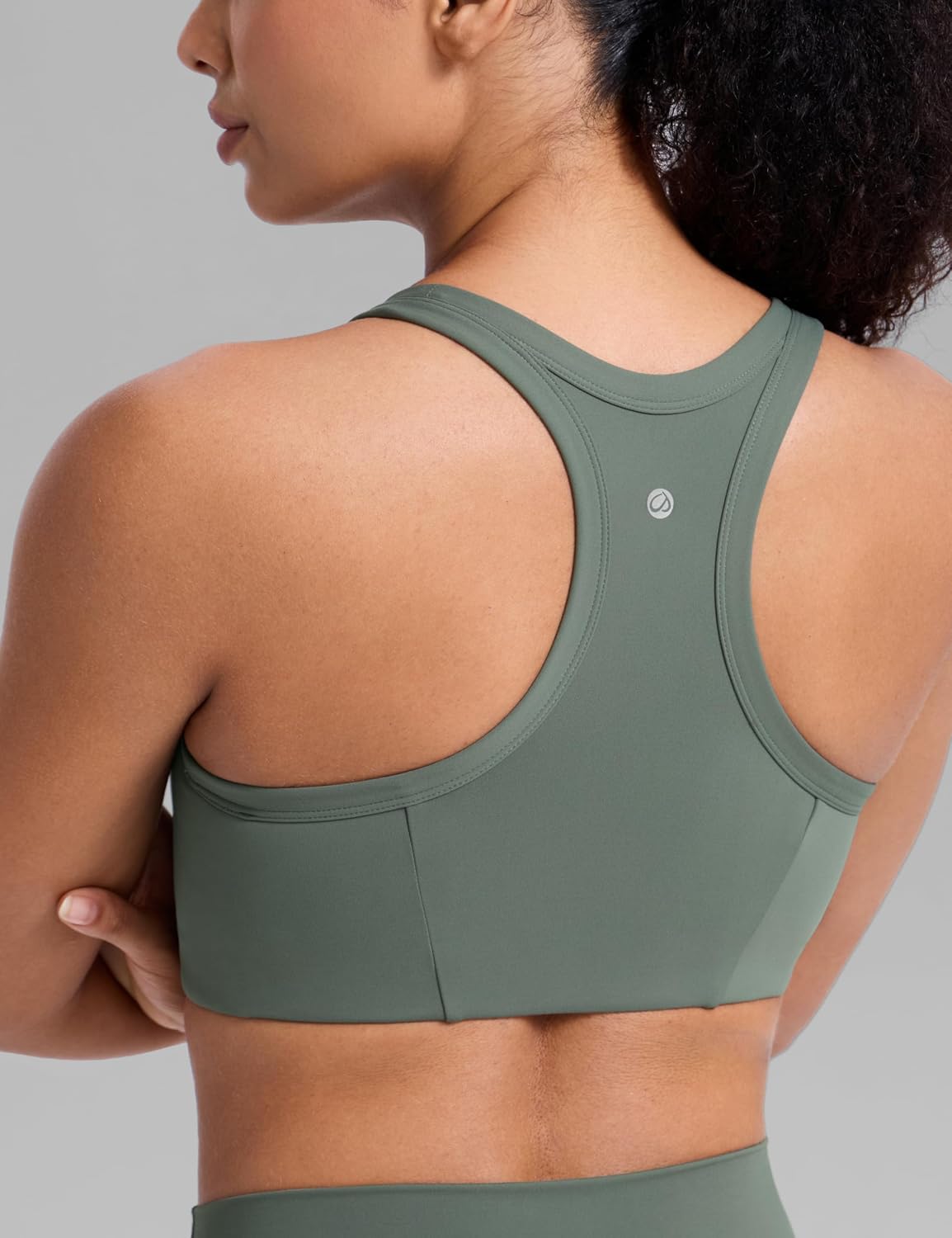 CRZ YOGA Butterbreeze Racerback Sports Bras for Women- Training Medium Impact Padded U Neck Crop Gym Tops