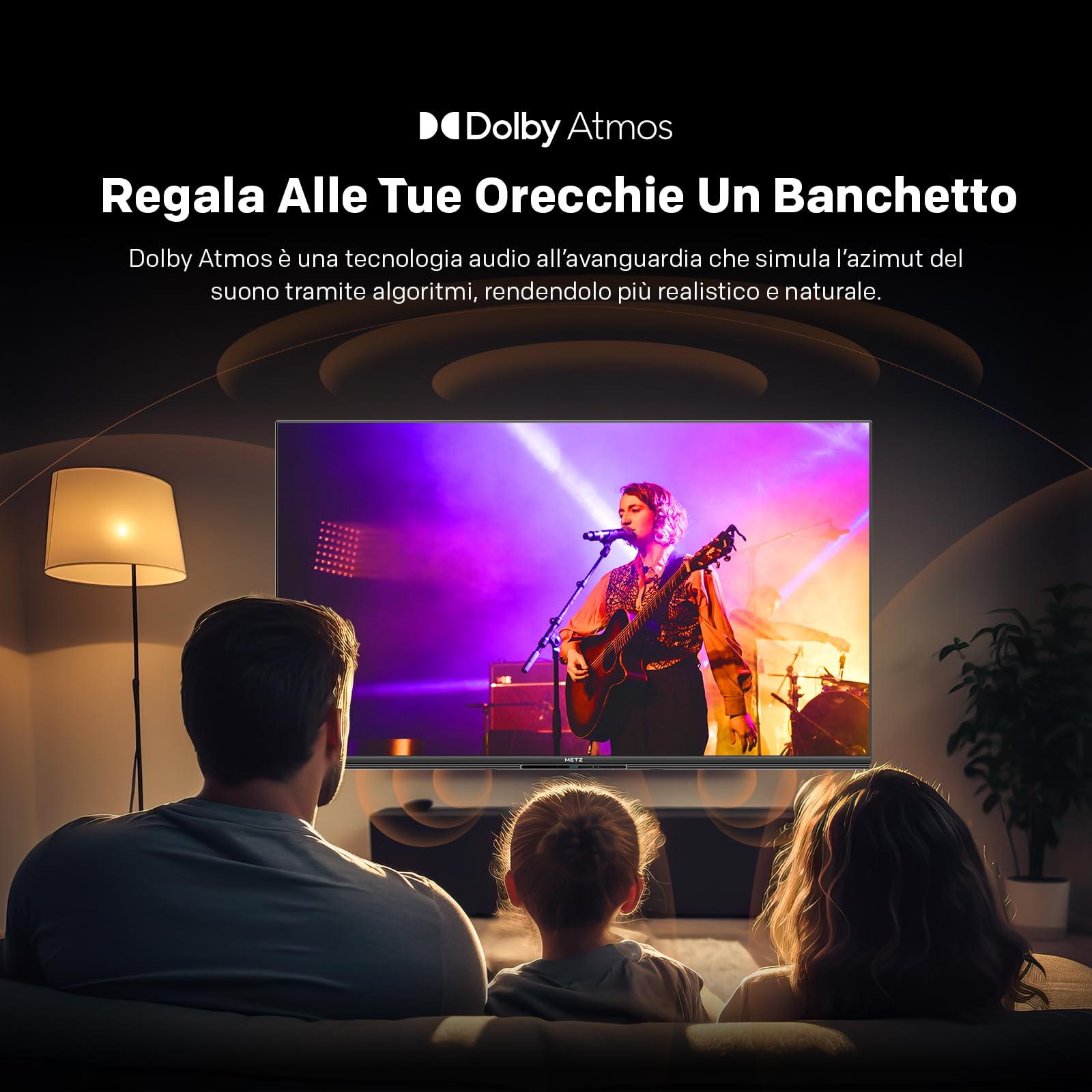 Metz TV QD-MiniLED 55 Pollici Smart TV MNE8000Z, 144hz, MEMC, Dolby Vision Atmos, HDR10, Freesync, VRR, ALLM, Googlecast,Tuner DVB-T/T2/C/S/S2/Analogico