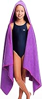 FlowSwimGear Quick Dry Hooded Microfiber Swim Towel - Absorbent, Lightweight for Competitive Swimmers, 60x30 Purple