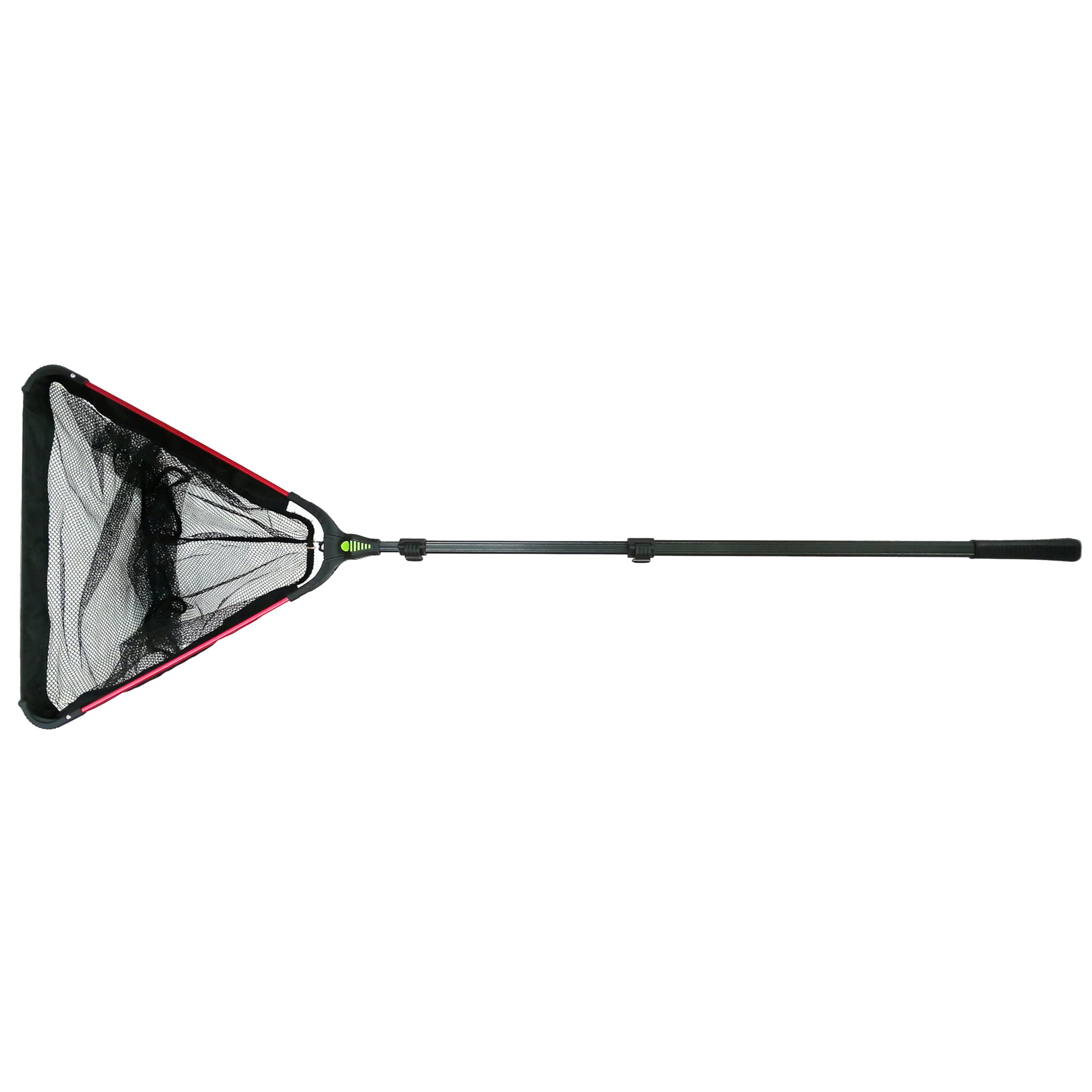 FLADEN 2.3m Folding Landing Net – 50x50cm Head, Soft PE Mesh, 3-Section Telescopic Handle, Fish-Friendly, Compact 80cm Folded Size [32-03230]