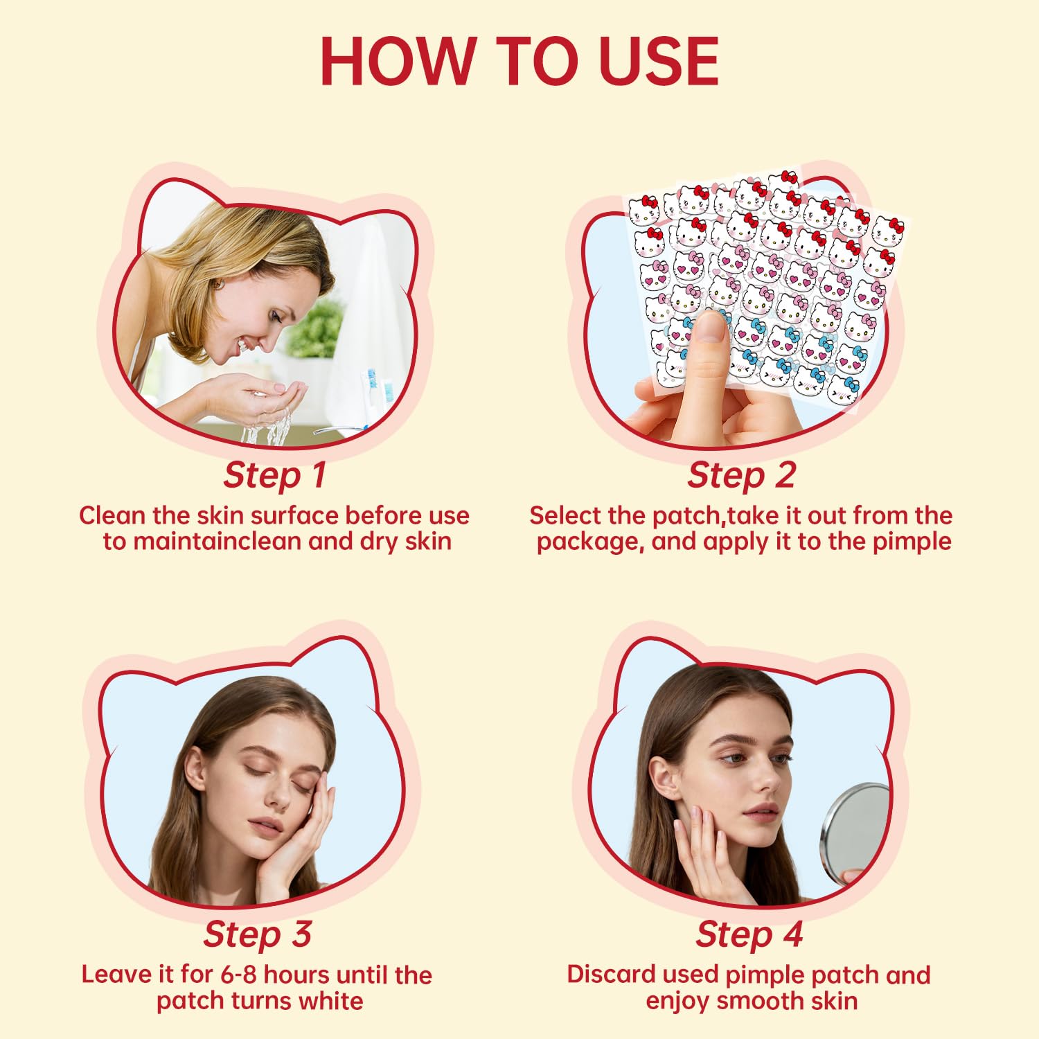 Cute Kitty Pimple Patches, 240 Hydrocolloid Pimple Patches for Face, Blemishes Patch Suitable for Body, Cheek, Forehead, Chin and Back,14mm