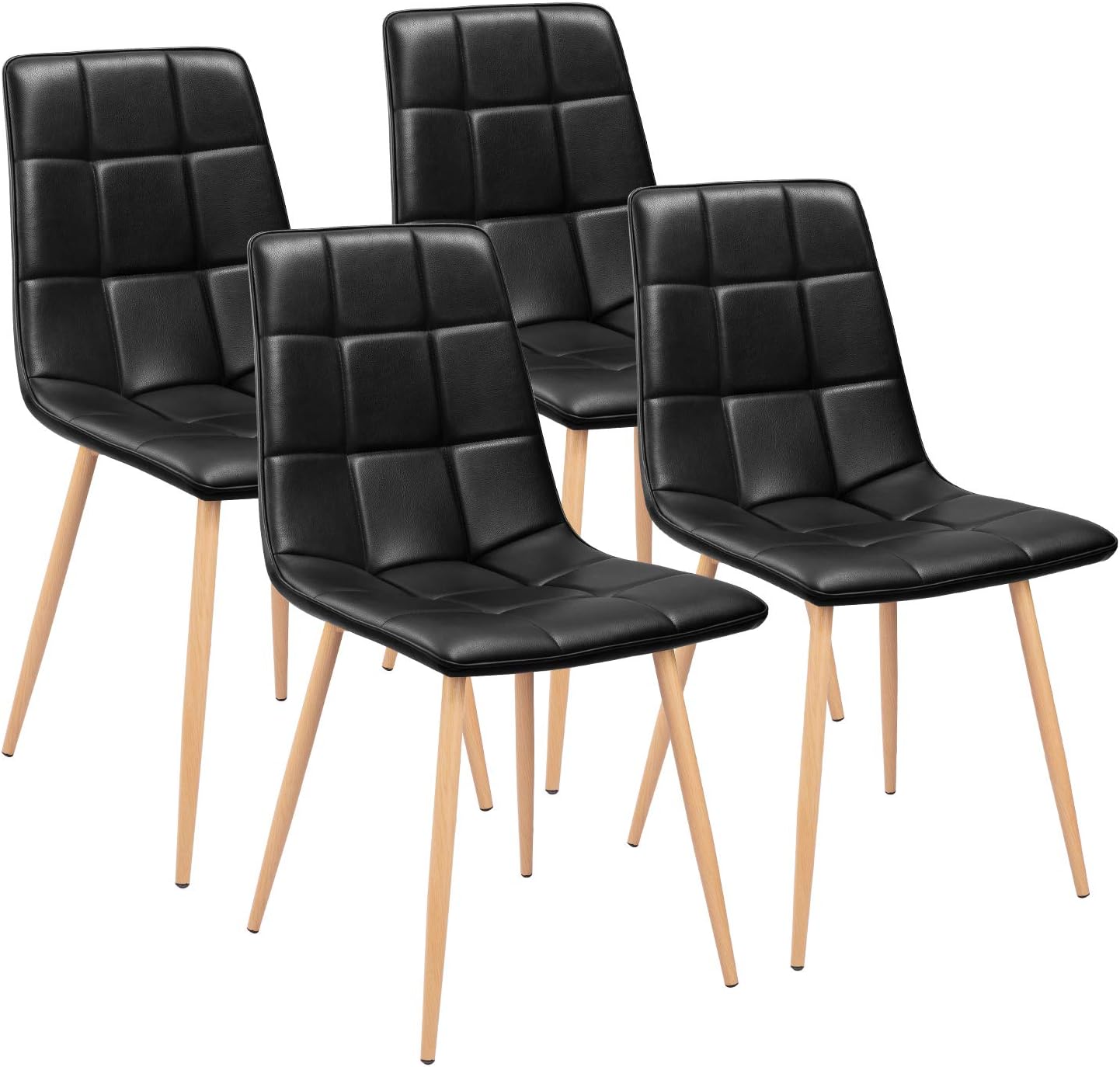 Buy Gunji Dining Chairs Set Of 4 Modern Pu Leather Dining Room Chairs Mid Century Padded Kitchen Chairs With Metal Legs Shell Lounge Side Chairs For Living Room Black Online In Indonesia Buy Gunji Dining Chairs Set Of 4 Modern Pu Leather Dining Room Chairs Mid Century Padded Kitchen Chairs With Metal Legs Shell Lounge Side Chairs For Living Room Black Online In Indonesia