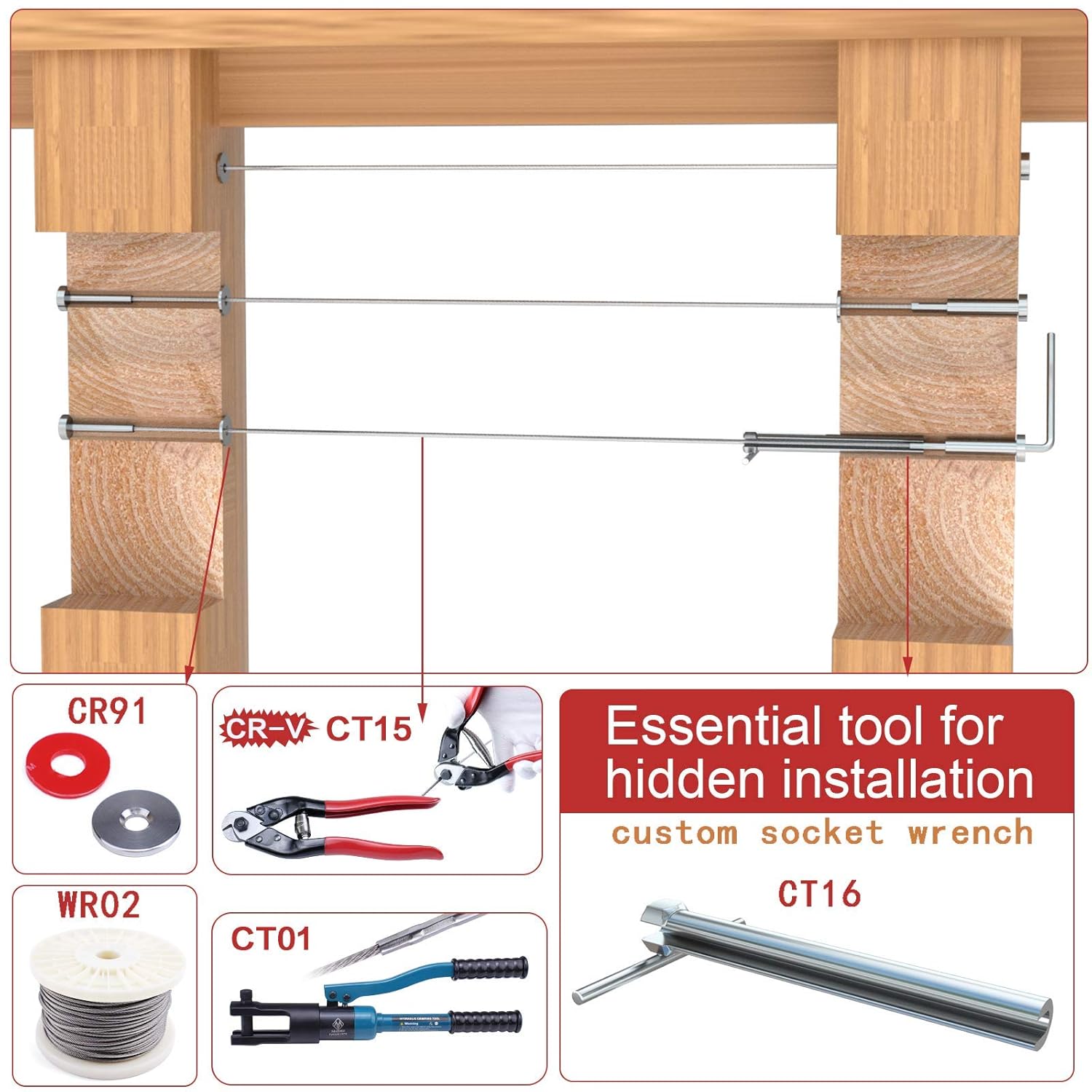Hоt Dеаlѕ Muzata 40Pair Cable Railing kit Invisible 1/8 Upgraded Swage Tensioner and Terminal Hidden T316 Stainless Steel for 2-4 Wood Metal Post Deck Stairs WoodHidden System CR26, CV1 CV2 Onе-Dау Sаlе: Uр tо 50% оƒƒ Muzata 40Pair Cable Railing kit Invisible 1/8 Upgraded Swage Tensioner and Terminal Hidden T316 Stainless Steel for 2-4 Wood Metal Post Deck Stairs WoodHidden System CR26, CV1 CV2