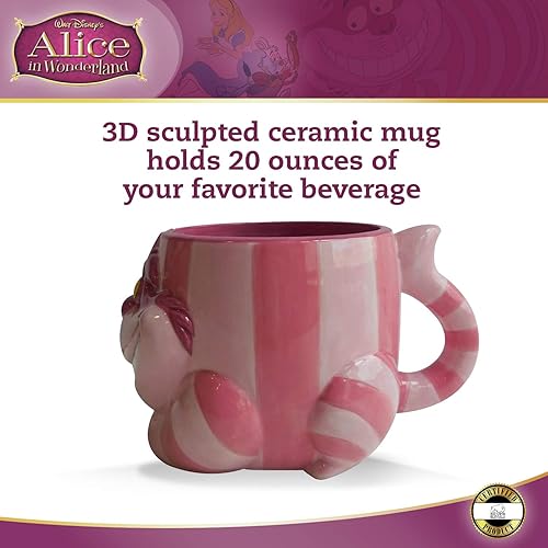 Miniatura 2 de Silver Buffalo - Taza de cerámica esculpida en 3D de 20 onzas, con diseño de Alicia en el país de las maravillas de Disney