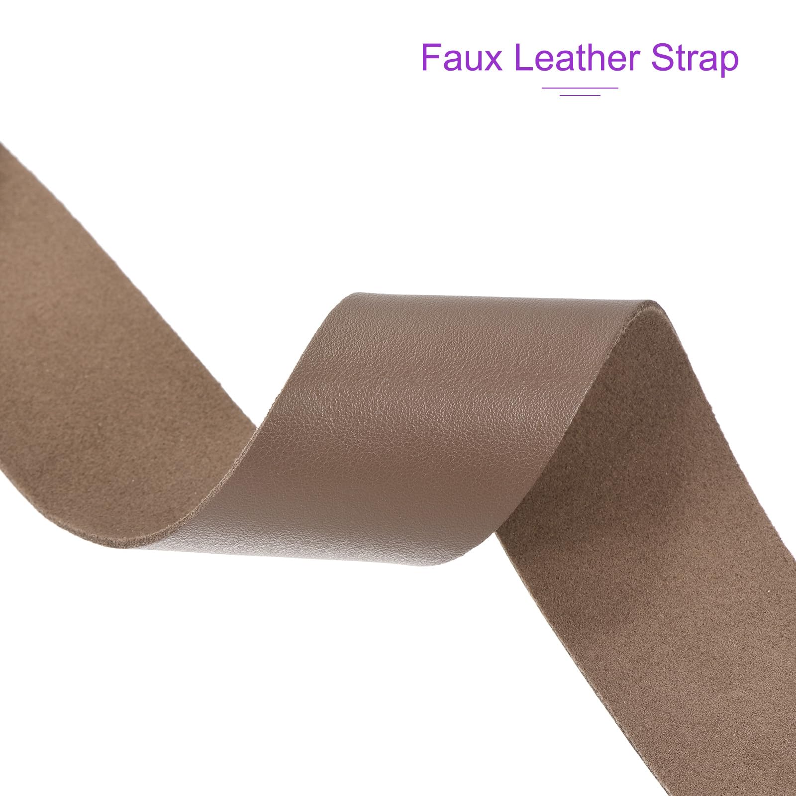 DMiotech Brown Faux Leather Strap 1.6 Inch Wide 39 Inch Long Flat Leather Belt Strip 1.3mm Thick Single Sided Cord for Arts Craft DIY Traction Ropes - Image 4
