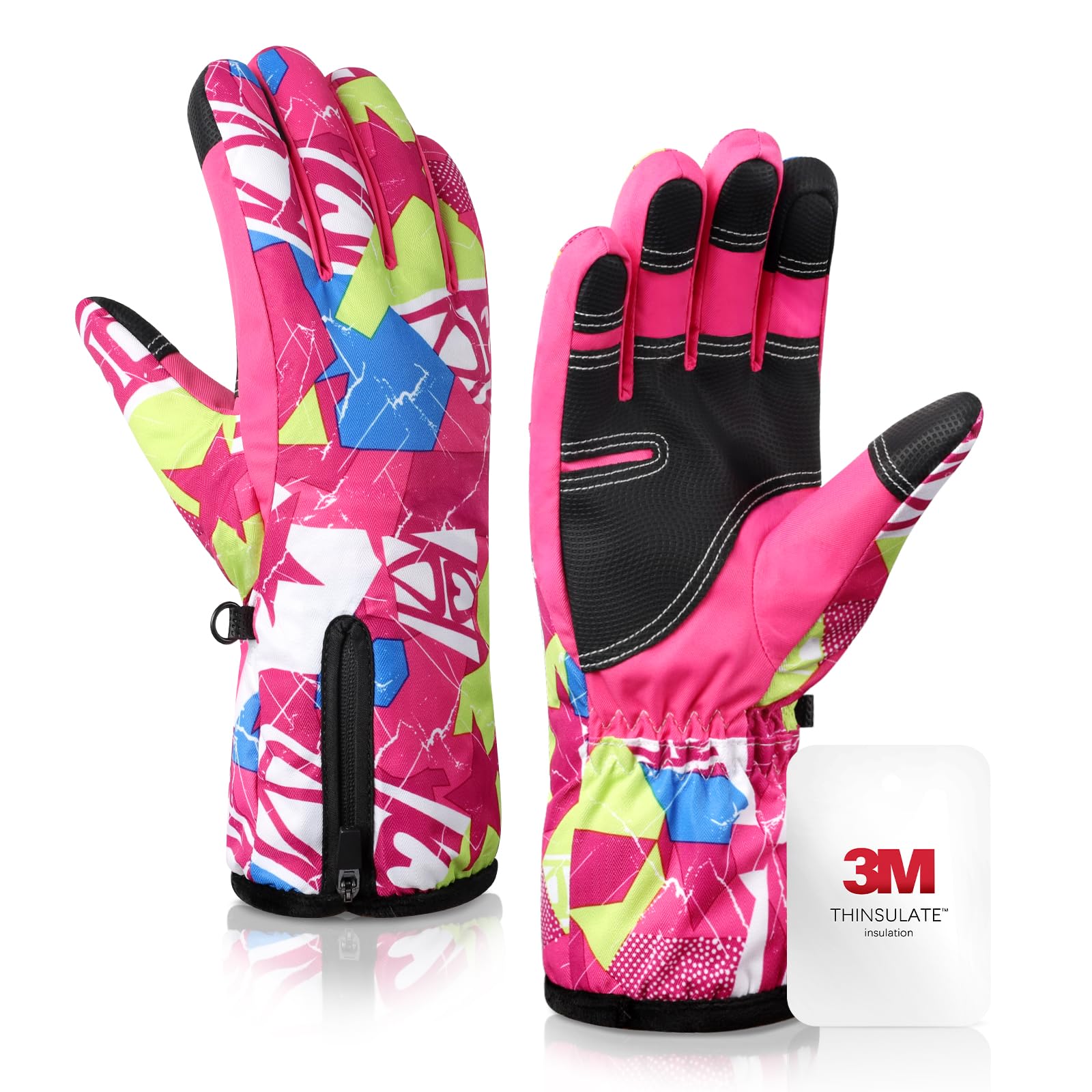 krosa 5-Layer Winter Gloves for Men & Women Made with 3M Thinsulate, -10℉ Waterproof Work Gloves for Cold Weather, Snow Ski Gloves with 10 Touchscreen