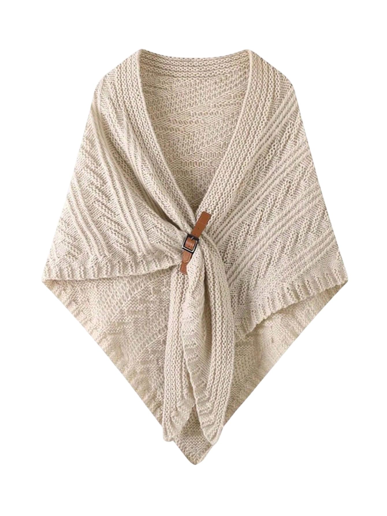 MakeMeChic Womens Knitted Shawl Wraps Lightweight Wedding Travel Sweaters Poncho