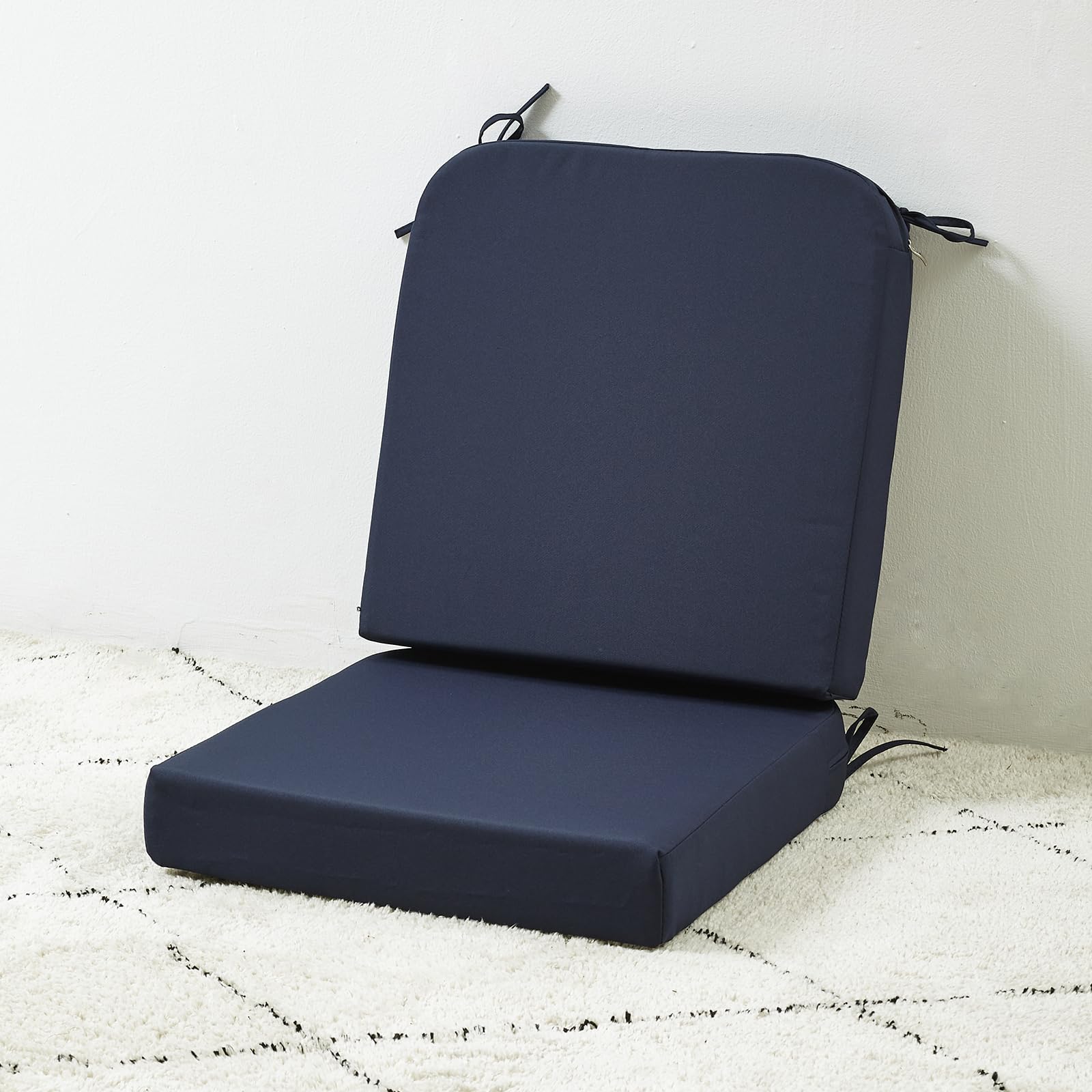 SAMTY 19 x 19 Inch Outdoor Seat Cushions for Patio Furniture with Non Slip and Ties Waterproof & UV Resistant Round Corner Outdoor Chair Cushions