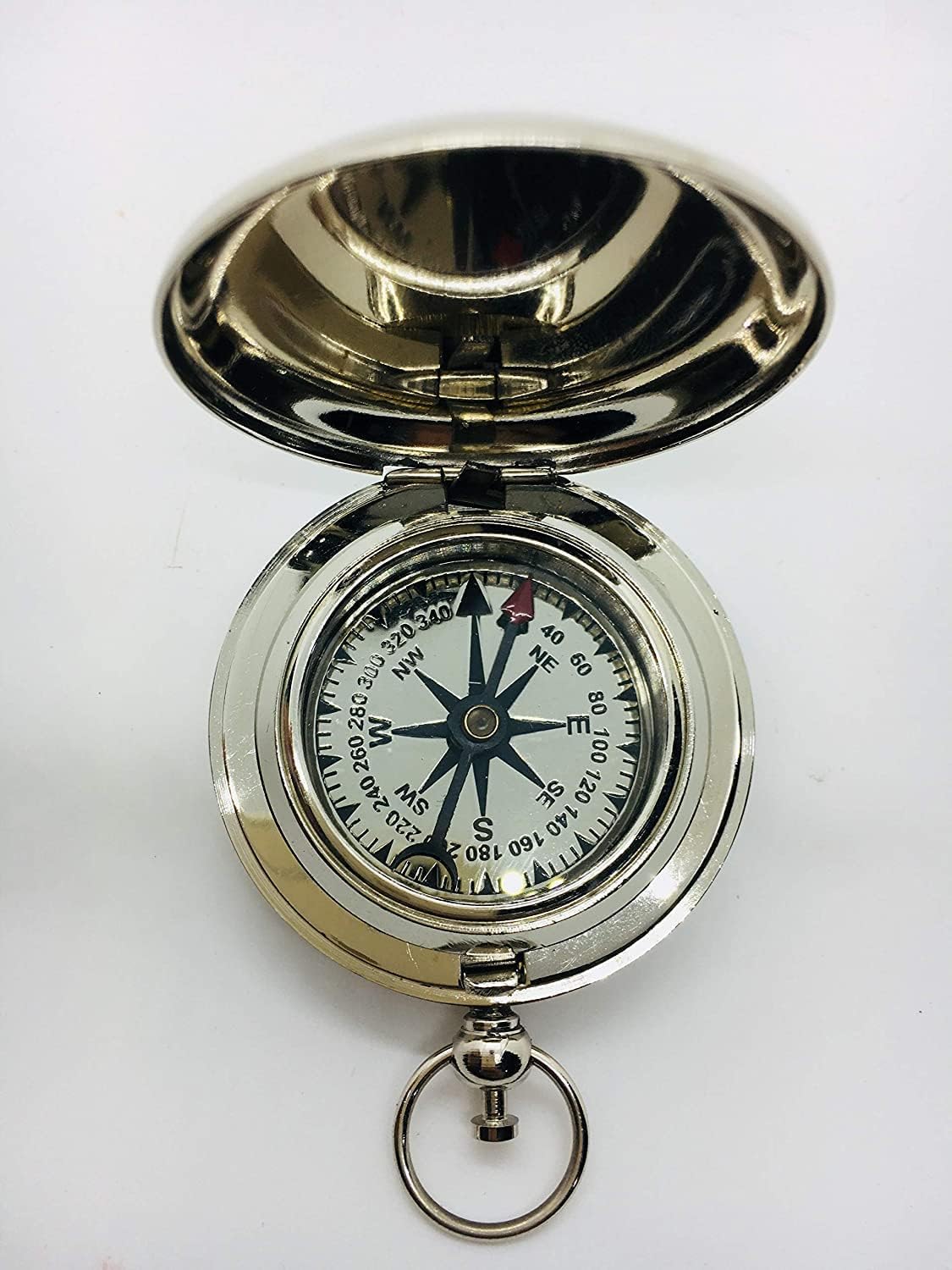 Push Button Chrome Finish Pocket | Vintage Functional Marine Magnetic Unique Gift for Camping and Hiking Travelling Navigation Collectible-image-13