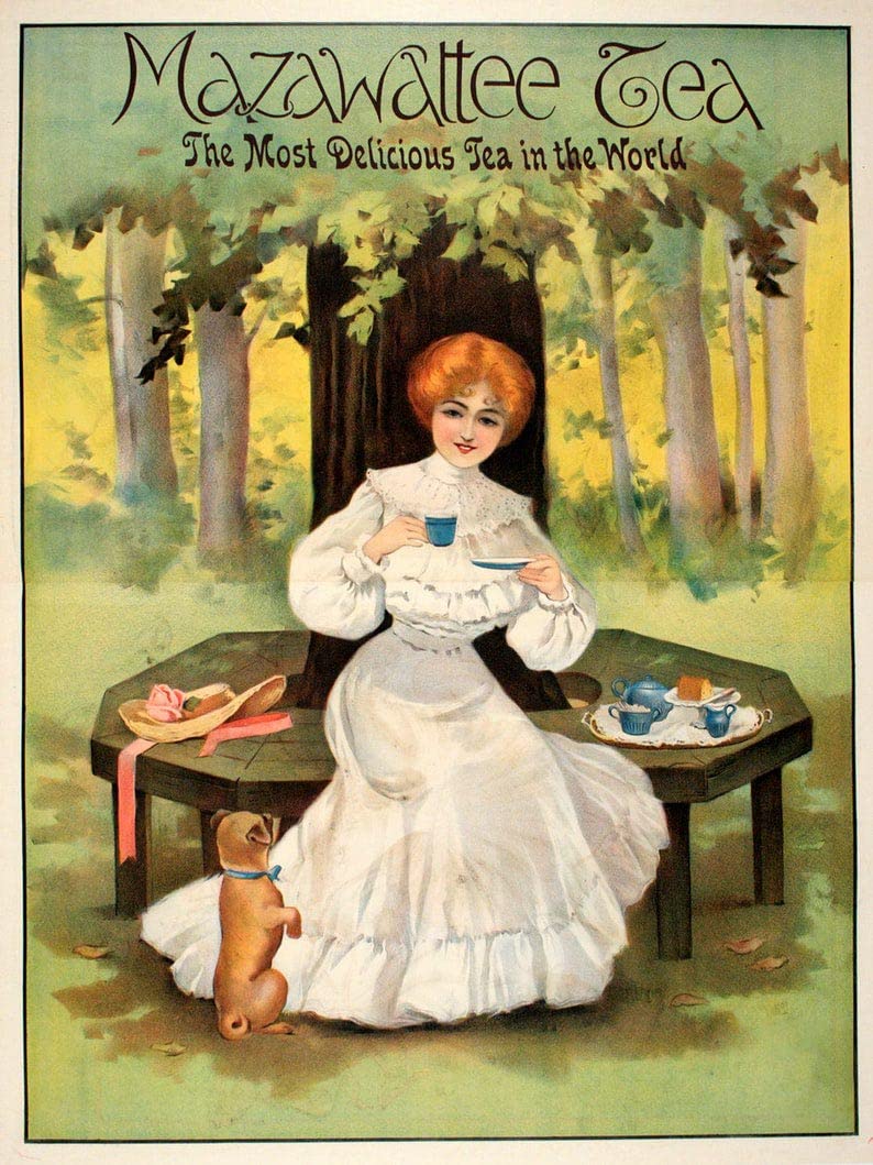 Tea Original Retro Food Poster Vintage Tin Sign Hippie Wall Decor Art Room Home Office Bedroom Living Metal Fun Decor Housewarming Gift 12x8inch