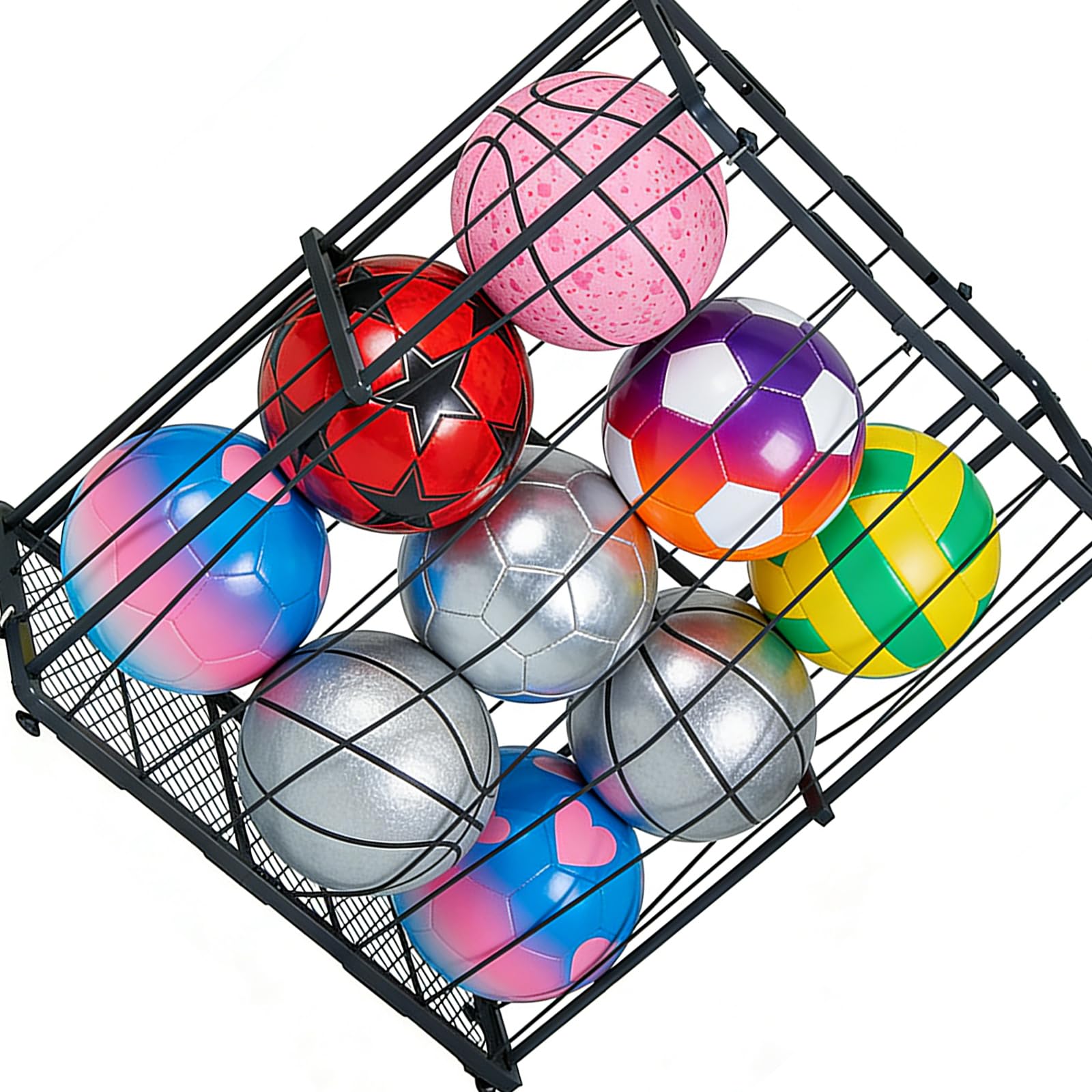 Nucelit Permanent Sphere Storage Structure with Floor Wall Preferences Elastic Cables for Effortless Organization of Athletic Gear Sports Gift