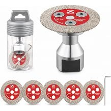 ZORUNNA Mini Diamond Glass Cutting Disc, 1.6 Inch Smooth Precision Shallow Tile Cutting Blade with 1pc 1/4" Flange, Chip-Free Tile Saw Blade for Detail Glass Porcelain Jade Ceramic & DIY Art 6 Pack