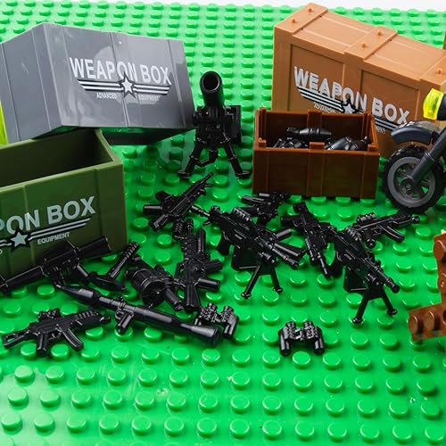 Miniatura 6 de VICVIK Paquete de armas, accesorios de juguetes militares, modelo de soldado de guerra, incluye 4 piezas de armas pesadas para equipos del ejército,