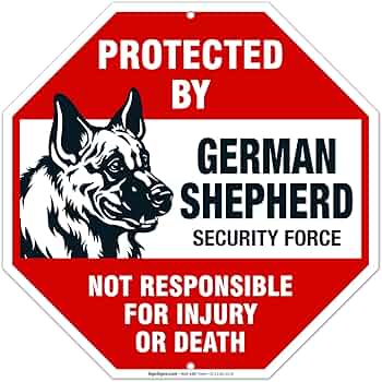 Amazon.com : German Shepherd Sign, Beware German Shepherd Dog