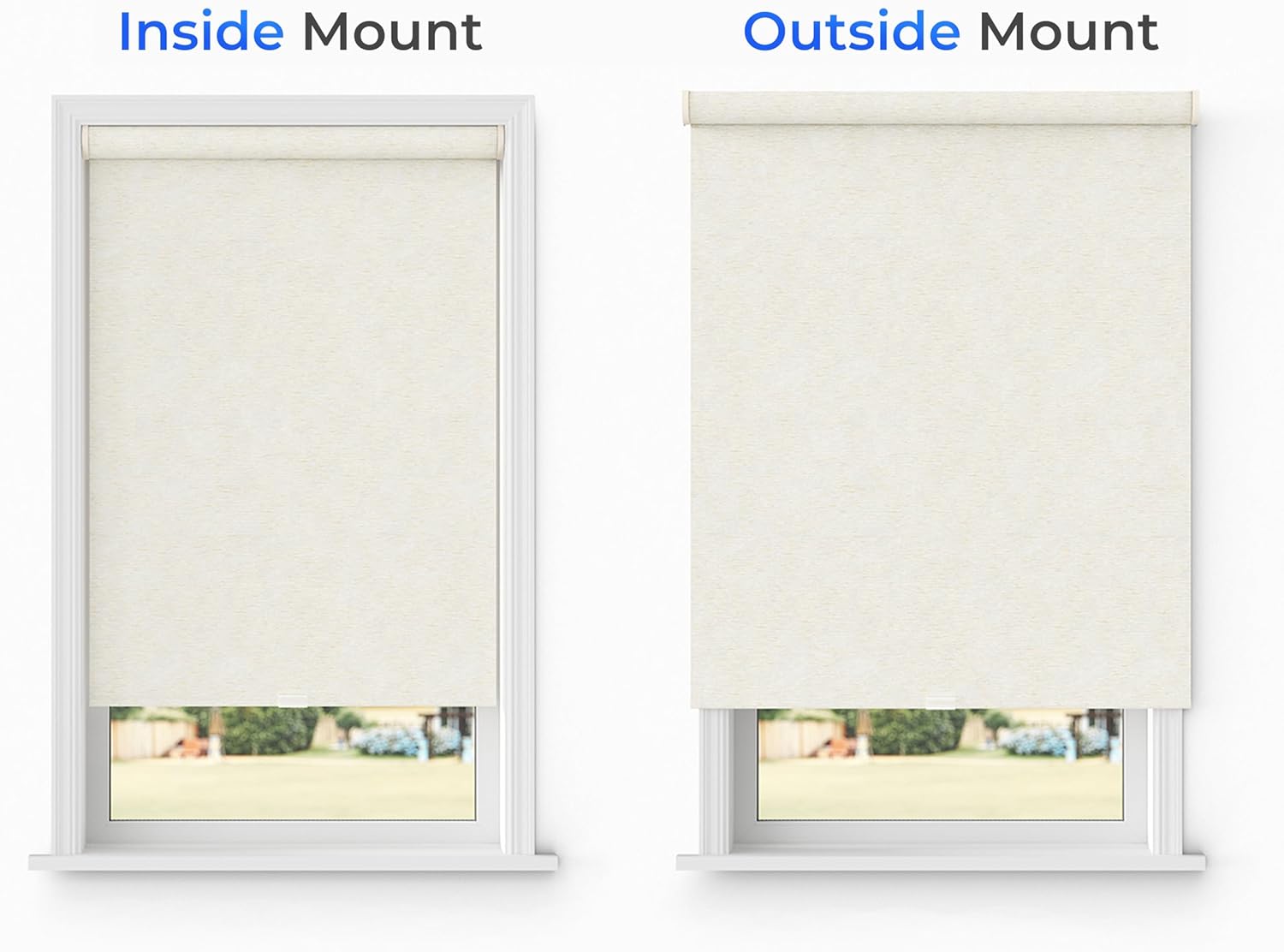 Lumino 100% Blackout Roller Shades for Windows - 23" W x 72" L - Sand, Over 2,000 Custom Sizes, Cordless, Dual Layer Fabric for Advanced Light Blockage, Thermal Insulated Privacy Blinds