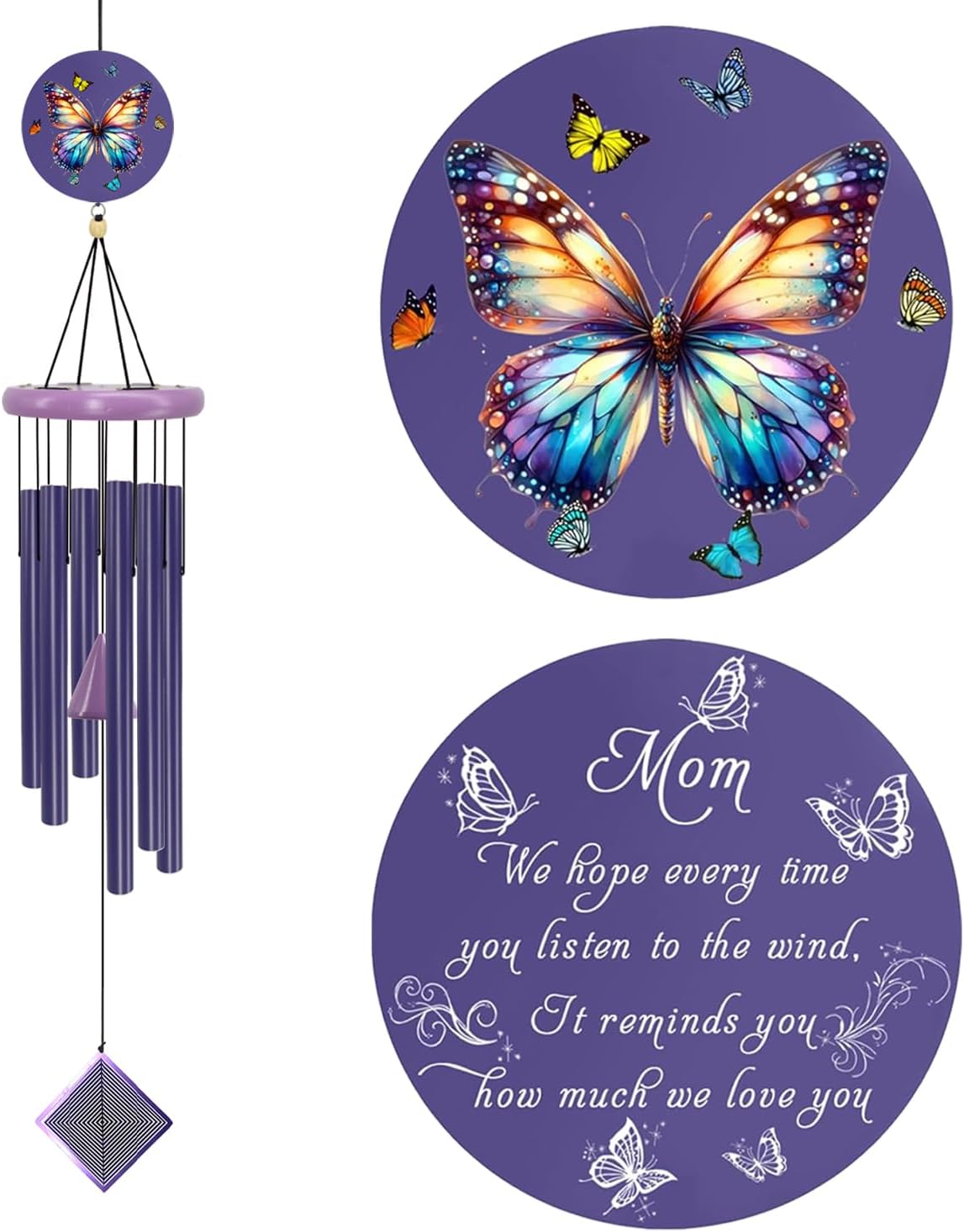 Gifts for Mom, Moms Wind Chimes, Christmas Best Gift for Mom, Mother Birthday Gift from Daughter Son, Love Reminder Gifts for Birthday Thanksgiving Mother's Day,32"