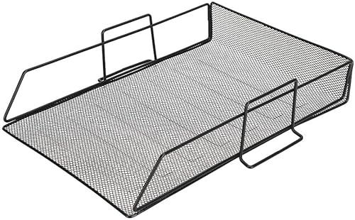 Organizador de escritorio, soporte de malla de hierro, organizador de archivos, bandeja de papel apilable para documentos, estante de almacenamiento