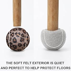 ANCKNE Walker Tennis Balls Precut Tennis Balls for Walkers 4PCS Walkers Legs Universal Precut Glide Balls, Heavy Duty Long Lasting Felt Pad Glide Coverings for Furniture Legs and FloorLeopard