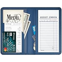 Vista 15 de RSAquar Libreta de servidor con bolsillo con cremallera, libretas de servidor de cuero premium para camarera, cartera de camarero libreta