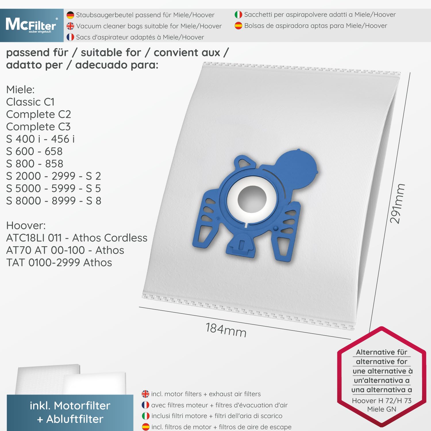 Tineco S6 Sacchetti Per Aspirapolvere Miele - 20 Pezzi, Compatibili Con Tango Plus, S8340, S381, M40, M50 E Altri Sacchetti Aspirapolvere Miele - Foto 8