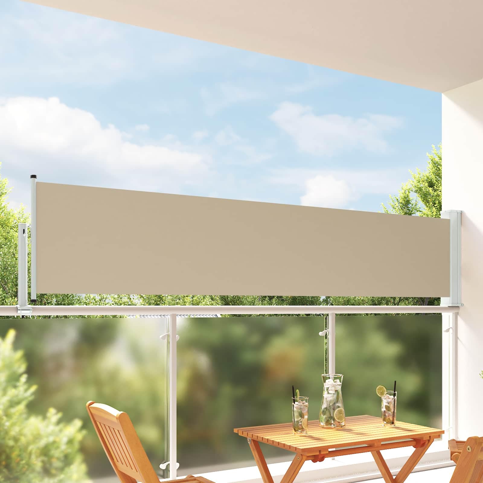 Store latéral 300 cm en acier et polyester brise-vue pour terrasse
