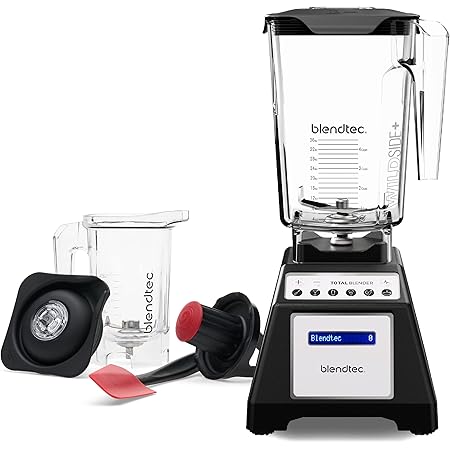 Blendtec Total Classic Original Blender, 90 oz WildSide+ Jar, 24 oz Twister Jar, and Spectacula Spatula - Black