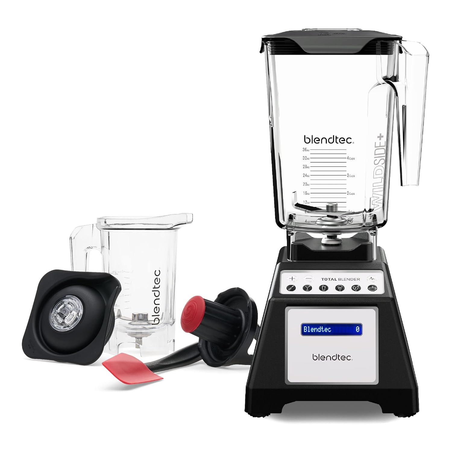 Blendtec Total Classic Original Blender 90 oz WildSide Jar 24 oz Twister Jar and Spectacula Spatula - Black