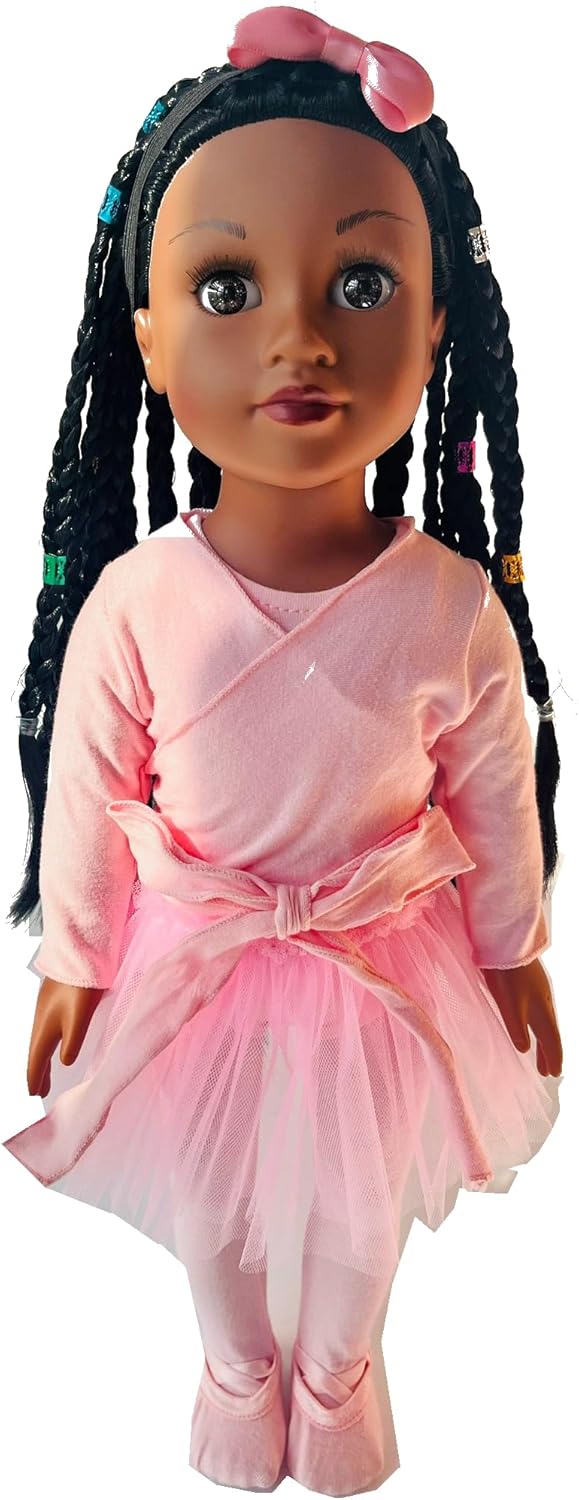 Black African Brown Styling Head Dolls with Curly Afro Hair and 5 Accessories, for Kids, Kids Toys for Ages 3 Up