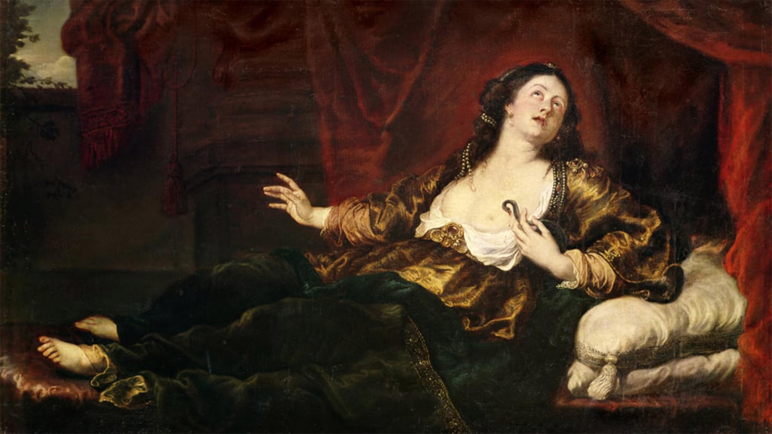 ARTXLXXBN Famous Painting Art Wall Decor Abstract Art Picture Death of Cleopatra Vii by Anthony Van Dyck Animal Pictures for Home Decor 60x90cm
