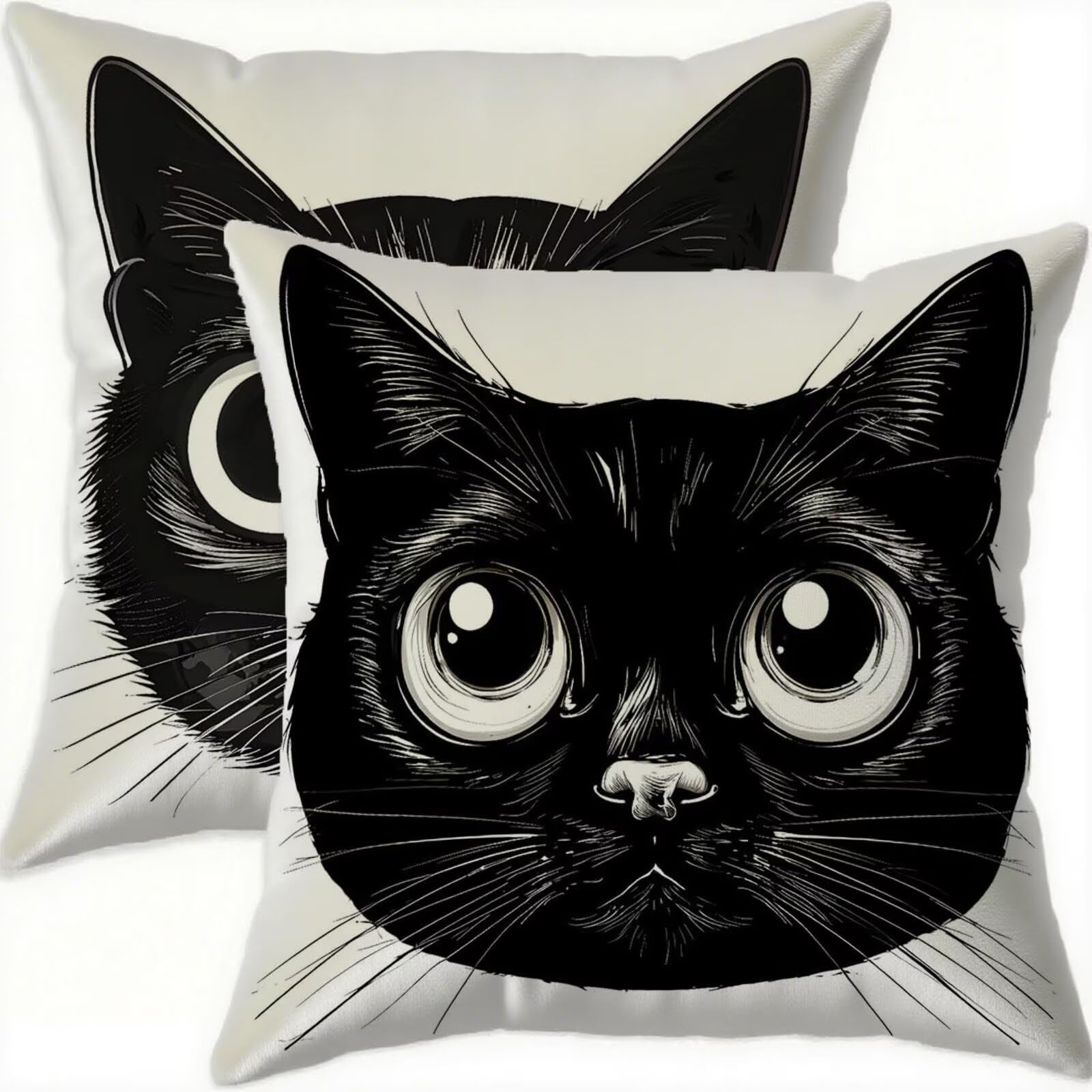 Housse coussin 70x70cm en velours noir de qualité supérieure