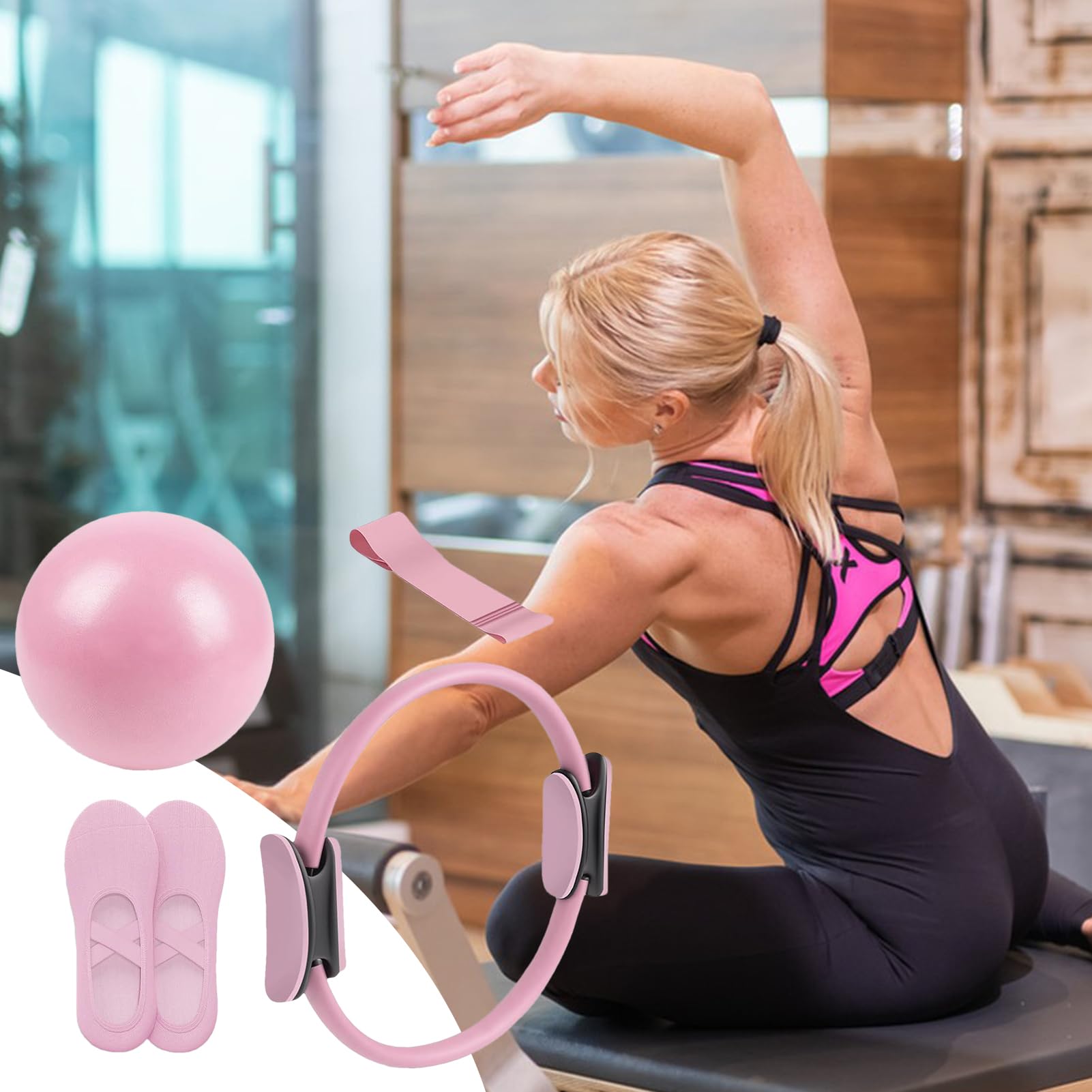Set Attrezzature Pilates 11 Pezzi | Anelli Di Resistenza E Bande Elastiche | Per Principianti E Avanzati | Borsa E Manuale Inclusi | Regalo Fitness