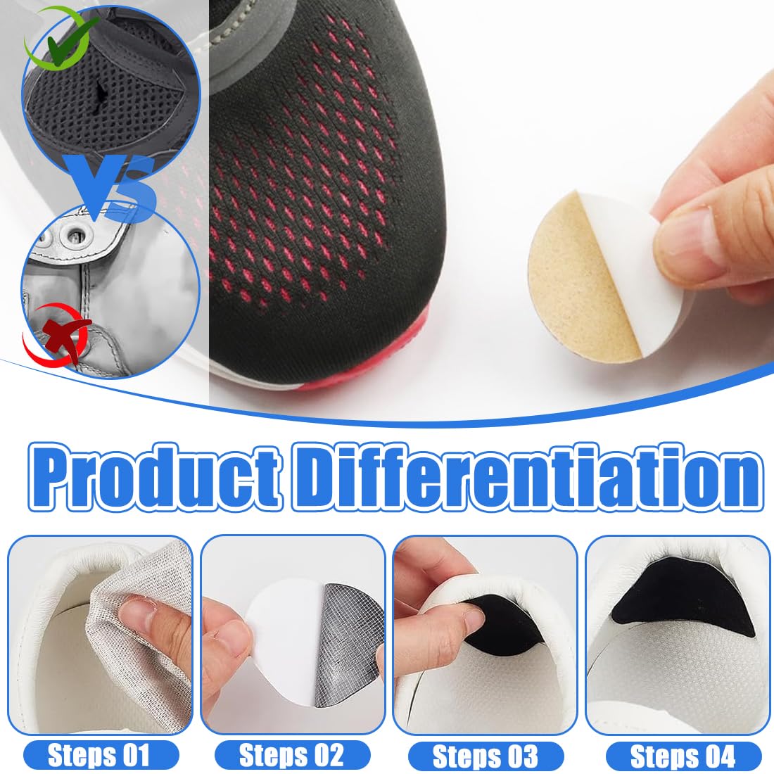 Toppe Per Riparazione Buchi Scarpe - Set Da 12 Adesivi Per Punta E Tallone - Foto 2