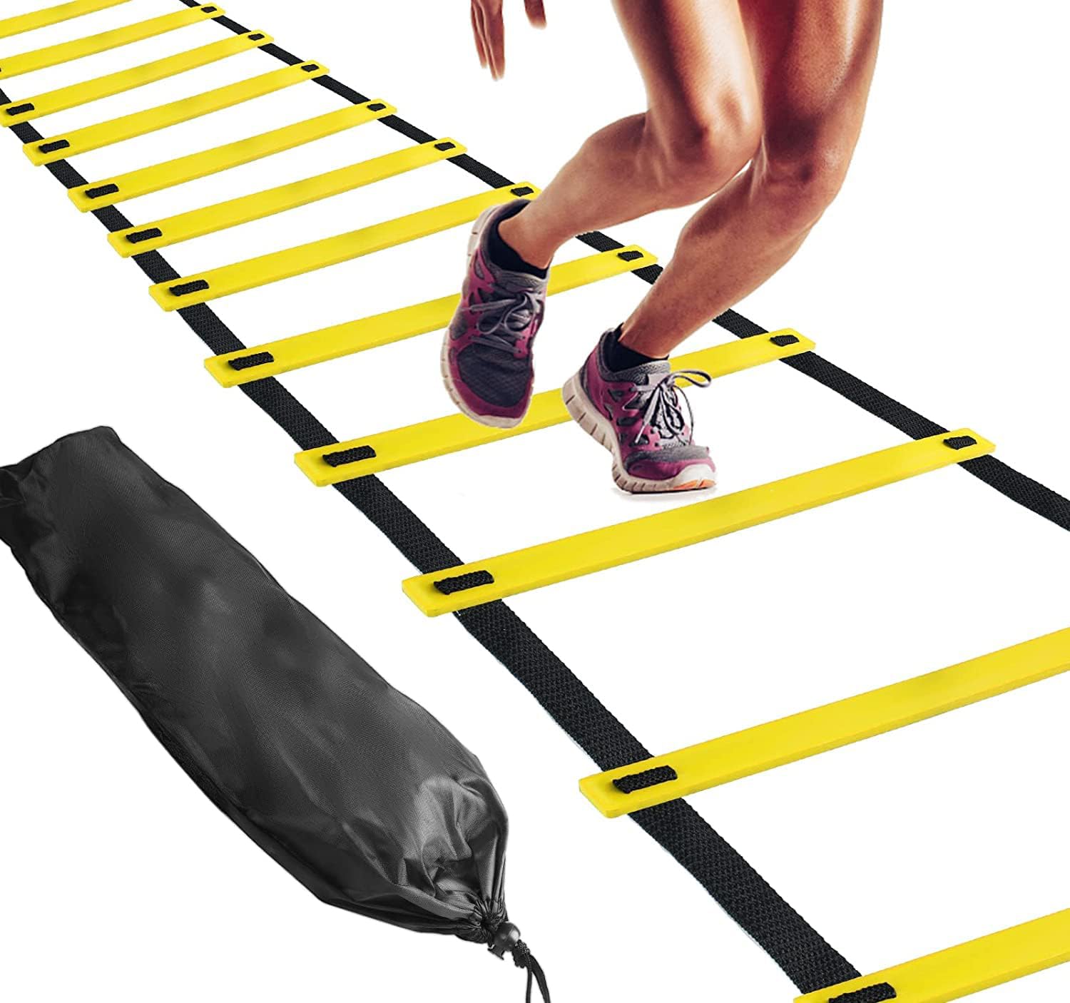 FELIDAE Best Plastic Speed Ladder 4 Meter (8 Rungs) for Training,Exercise, Gym and Any Sports Activity (Yellow)-image-13