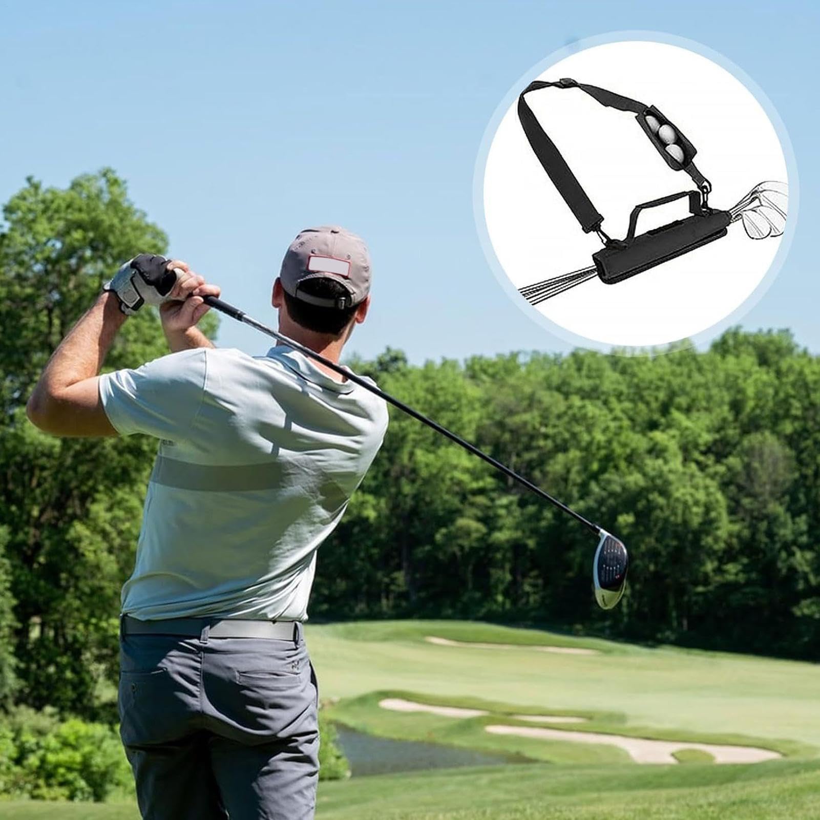 Bolsas De Palos De Golf para Hombres | Bolsas De Golf Portátiles - Impermeable Y Plegable con Capacidad para 8-10 Palos Destinada A Entrenamiento En Interiores Deportes De Campo Y Estudiantes