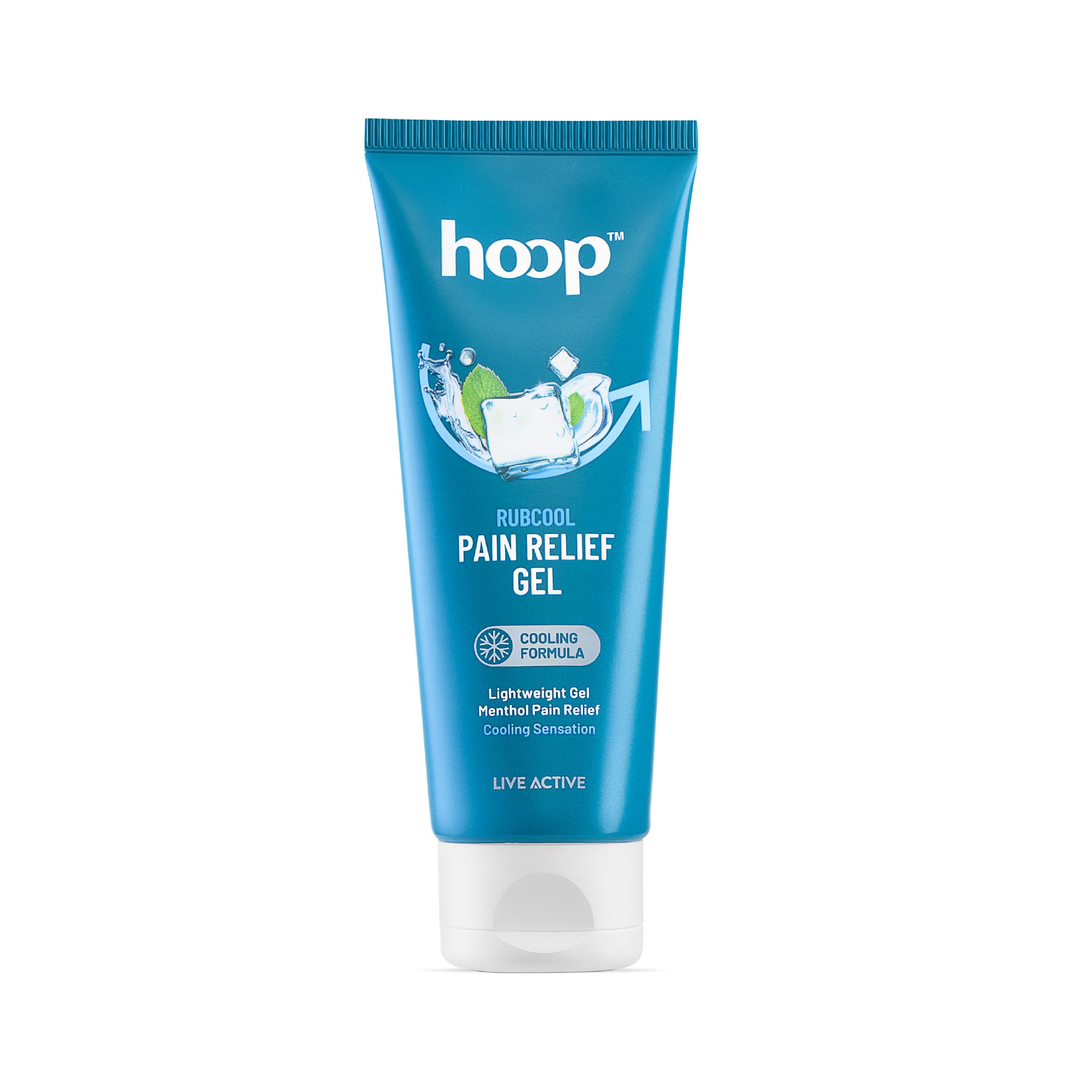 hoop Pain Relief Gel | Cooling Sensation for Pain Relief | Helps Shoulder, Neck, Back, Leg, Knee, Joint, Sports Injuries, Elbow, Muscle Cramps | Non Sticky Cream with Aloe Gel | 80 g