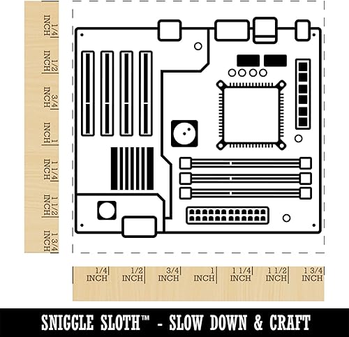 Miniatura 8 de Placa de circuito de placa base para computadora, sello de goma cuadrado para estampado de manualidades, 1.25 pulgadas, pequeño