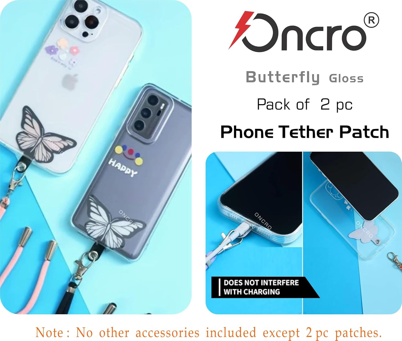 2 Stuks Universele Telefoon Tether Patch – Metaal – Met Veerring – Zonder Lijm – Voor Draagkoord – Stevig En Lichtgewicht – Zwart